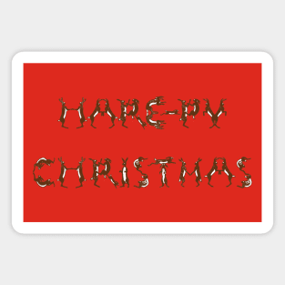 Hare-py Christmas Magnet